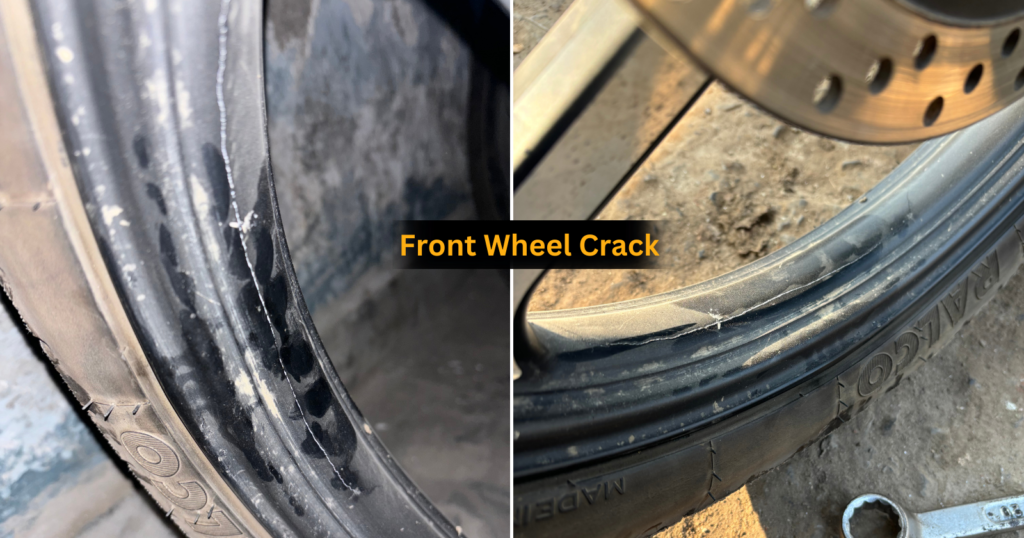 Front damaged alloy wheel