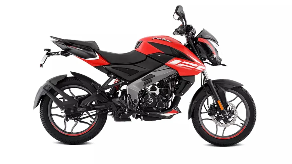 Bajaj Pulsar NS125 Front View Showing Disc Brake and Alloy Wheels
