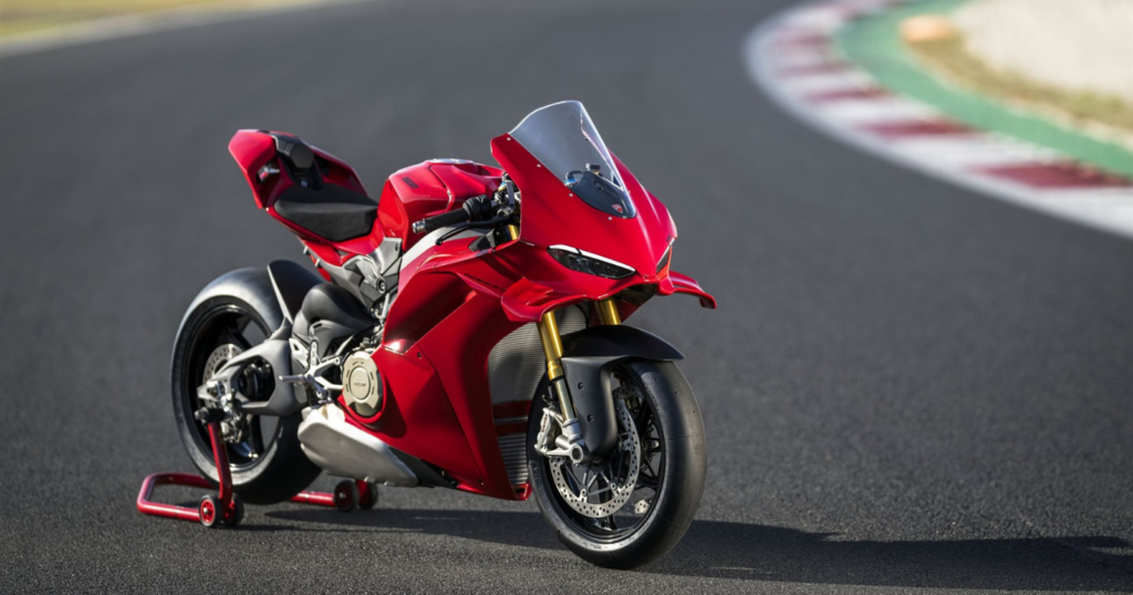 Ducati Panigale V4 2025 Model in Red Color on Display