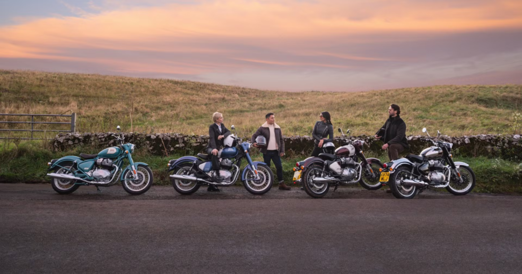 Royal Enfield Classic 650 lineup – featuring Hotrod, Classic, and Chrome variants with premium design and powerful performance.