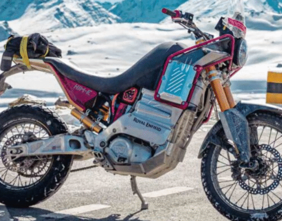 electric Himalyan spotted for testing in the Laddakh