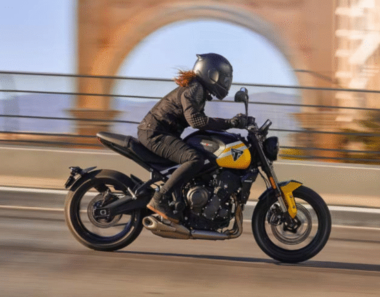 2025 Triumph Speed Triple 1200 RS rolling on the open highway