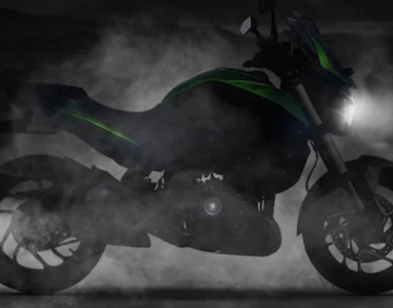 Side view of Bajaj Dominar 400 before launch