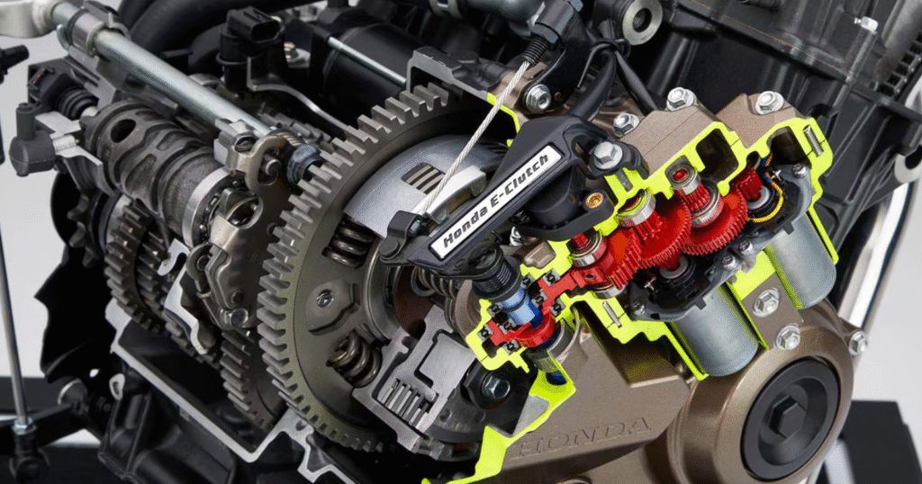 honda engine inside close up of open gearbox