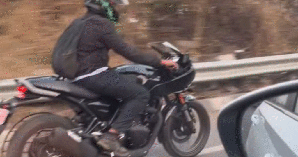 Thruxton 400 already spied several times for testing.