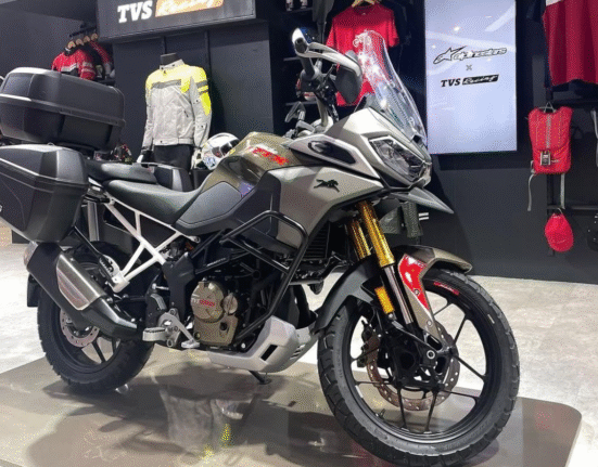TVS RTX 300 side profile in Expo
