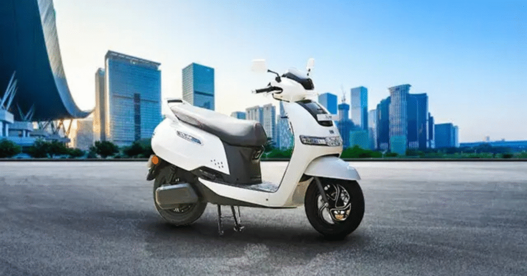 tvs iqube st new update in white colour
