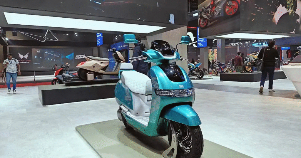 tvs iqube st new update parked in showroom