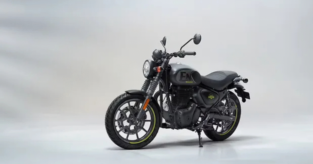 royal enfield graphite grey hunter 350 left side look
