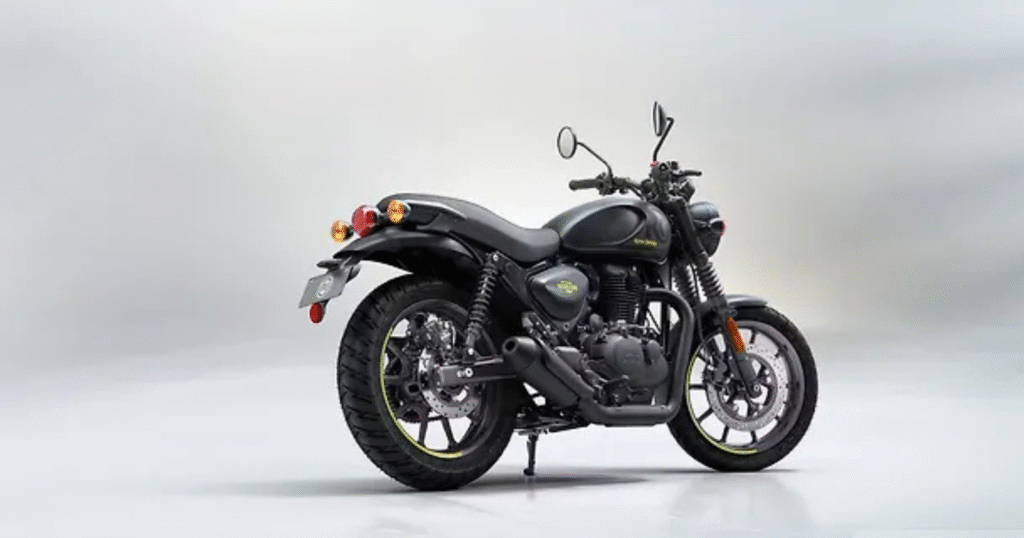 royal enfield graphite grey hunter 350 rear view