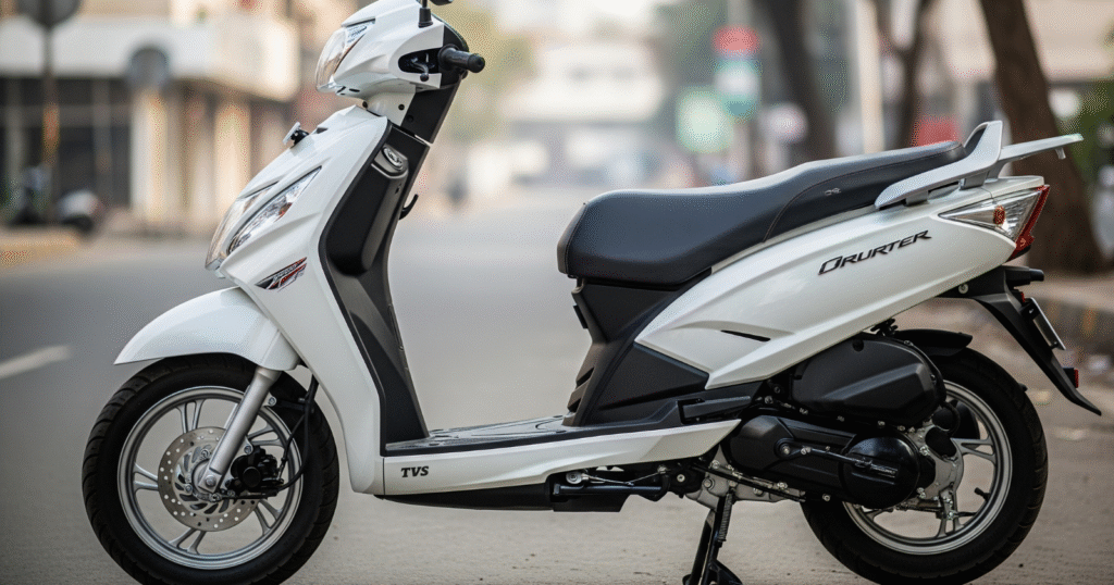 Side profile of TVS Orbiter in white color