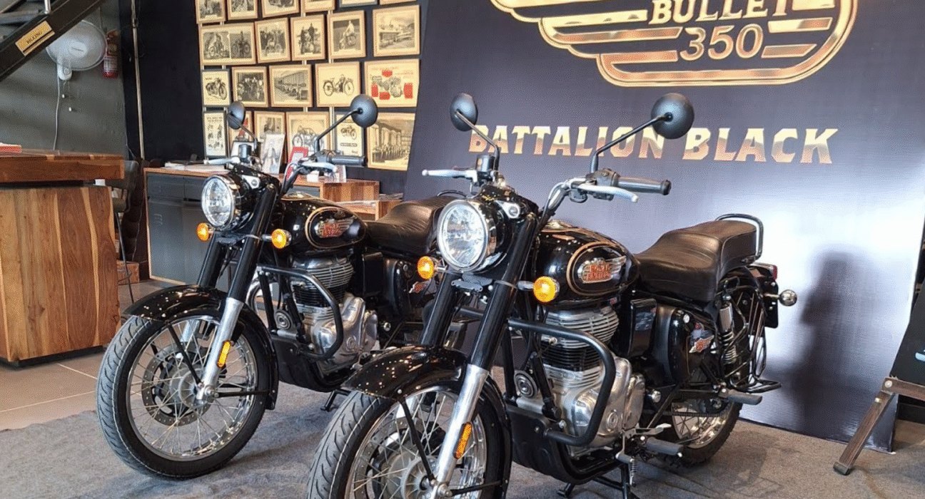 Royal Enfield new price 2025 displayed at showroom after GST revision