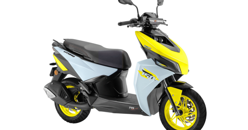 Side profile of TVS Ntorq 150 showcasing sporty design