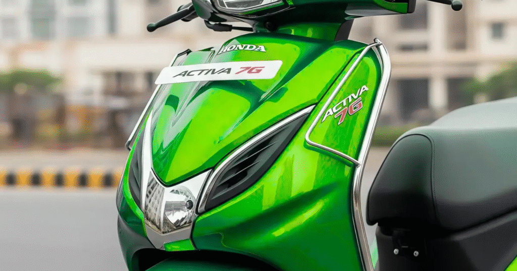Front Close-up of Honda Activa 7G 2025 in Green colour