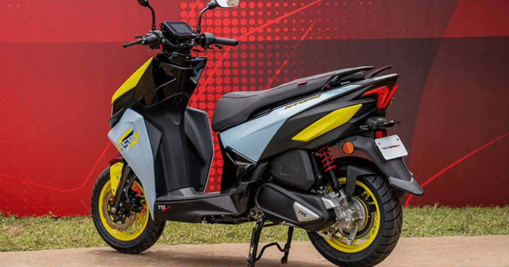 The TVS Ntorq 150 combines sporty design with Rear View 