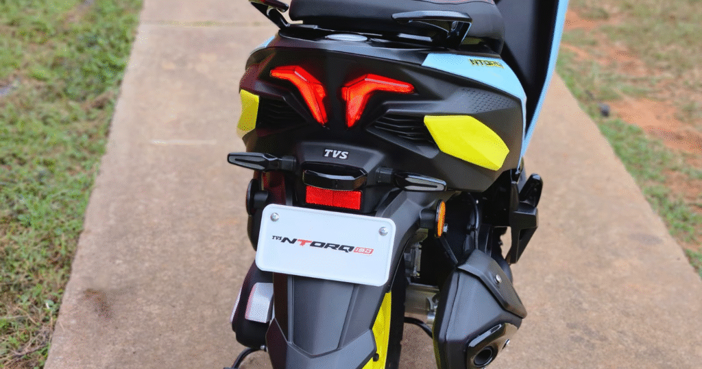 Close up Rear view of Tvs Ntorque 150