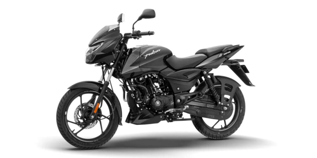 2026 Bajaj Pulsar 125 displayed in black grey colour with updated design