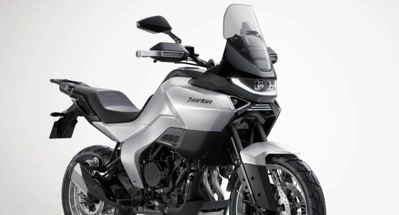 Norton Atlas 2026 adventure bike with USD forks and touring windscreen