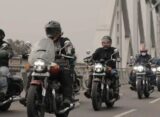 Riders participating in the nationwide anniversary ride celebrating three years of the Royal Enfield Super Meteor 650 organised by Royal Enfield