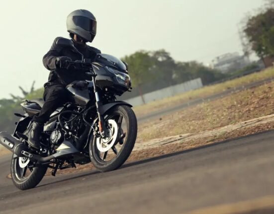 Bajaj Pulsar 180 on-road riding shot showcasing performance and handling