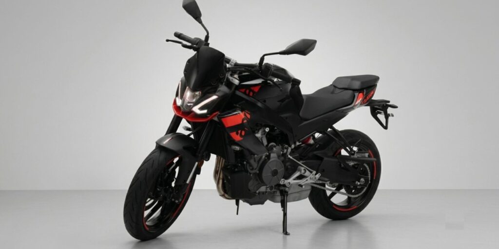 Aprilia Tuono 457 Special Edition in Mamba Black colour scheme with red graphics